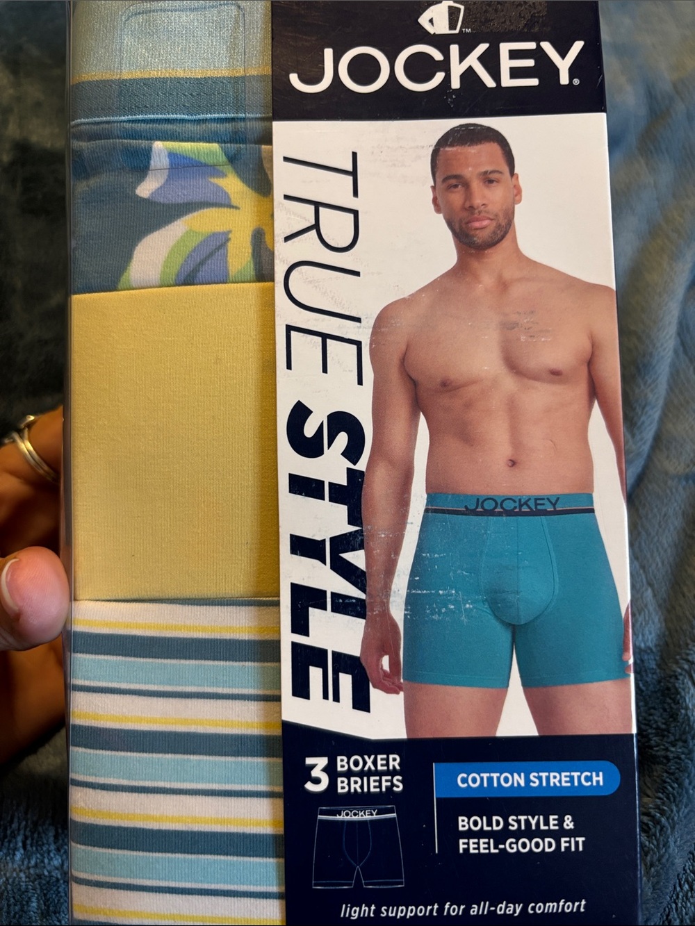 Jockey Teal and Yellow Men's Boxer Brief 3-Pack